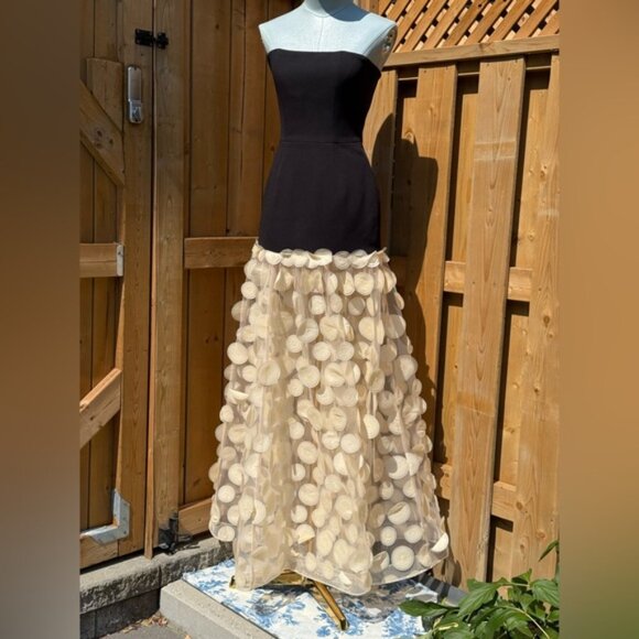 🆕 BRONX & BANCO 🧿 NWOT Harper Strapless Beige and Black Gown, Sz XS US 2 - Picture 11 of 15